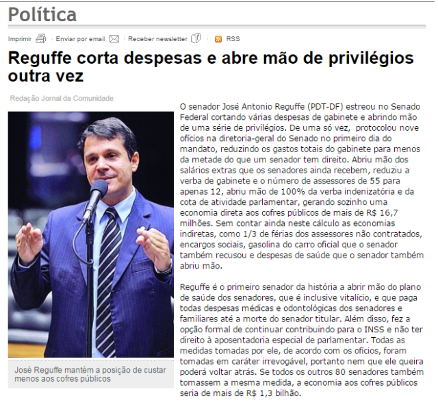 reguffe senador político política Brasil